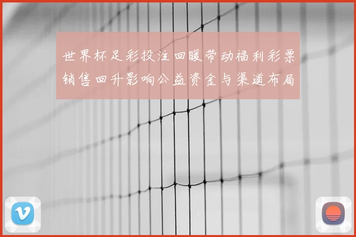 世界杯足彩投注回暖带动福利彩票销售回升影响公益资金与渠道布局
